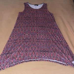 Women's Multicolored Long Sleeveless Dress with Slits Size 2X